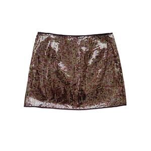 Bronze Gold Sequin Express Mini Skirt / Size 6